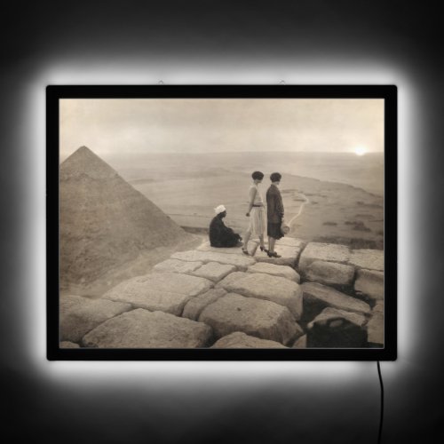 1920s Cute Girls Pyramid of Khufu Giza Egypt  LED Sign