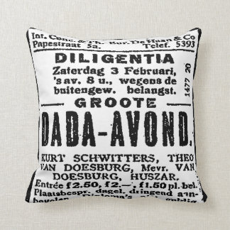 1920's DADA ART NEWSPAPER ADVERT Throw Pillow