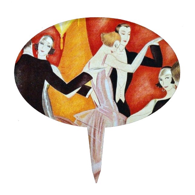 1920's Dancing Couples Cake Topper (Front)