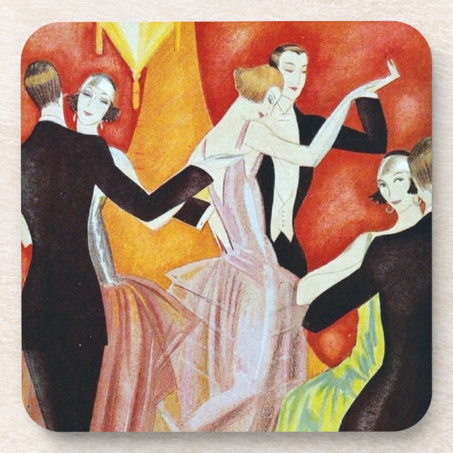 1920's Dancing Couples Drink Coaster (Front)