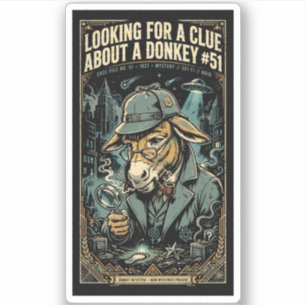 1920s Detective Donkey Noir Comic Sticker