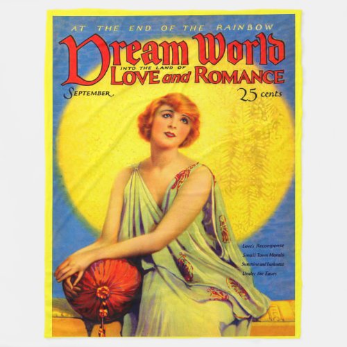 1920s Dream World magazine cover Fleece Blanket