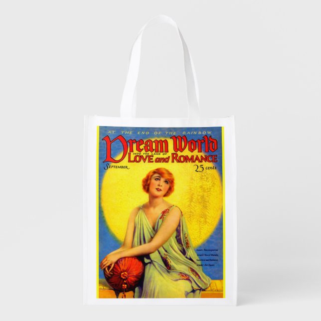 1920s Dream World magazine cover Grocery Bag (Front)