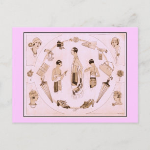 1920's Elegant Fashion Postcard