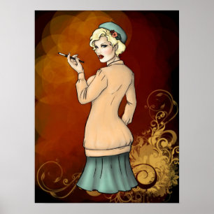 1920s Fashion - Georgette the FLapper Girl Poster