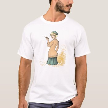 1920s Fashion - Georgette The Flapper Girl T-shirt by frogsandboxes at Zazzle