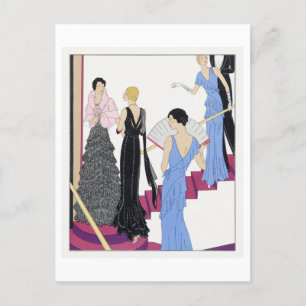 1920s Fashion Plate for Evening Gowns Postcard
