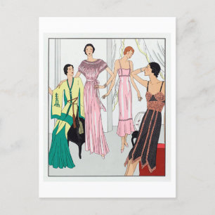 1920s Fashion Plate for Slips and Robes Postcard