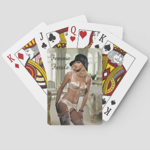 1920's Femme Fatale Diva - Smoking and Guns Poker Cards