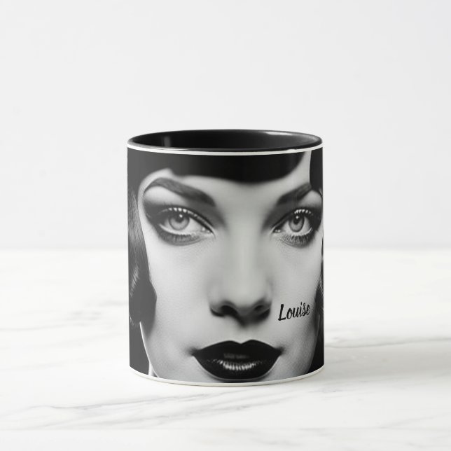 1920s Flapper a la Louise Brooks Personalize Mug (Center)