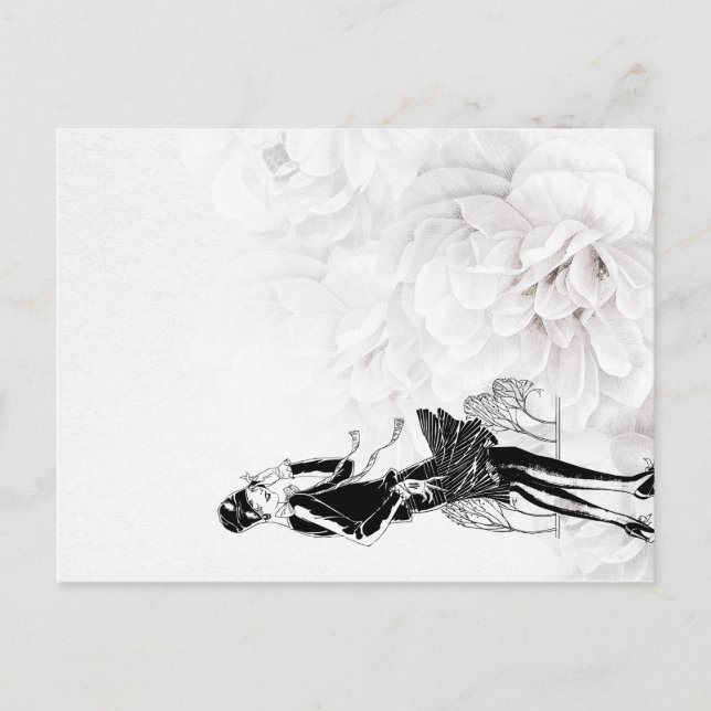 1920s Flapper Dress in Wind Postcard (Front)