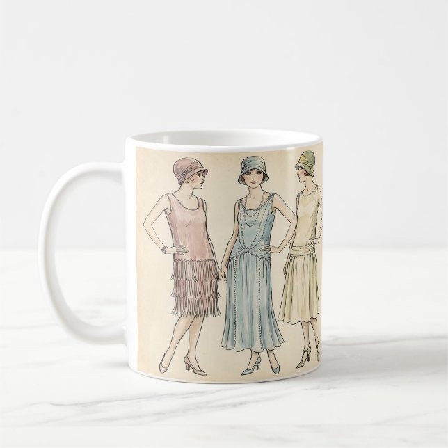 1920s Flapper Fashion — Retro Art Deco Mug (Left)
