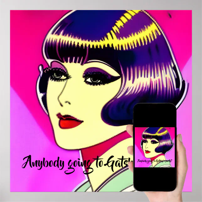 1920s Flapper - Gatsby's Party. Editable text Poster | Zazzle