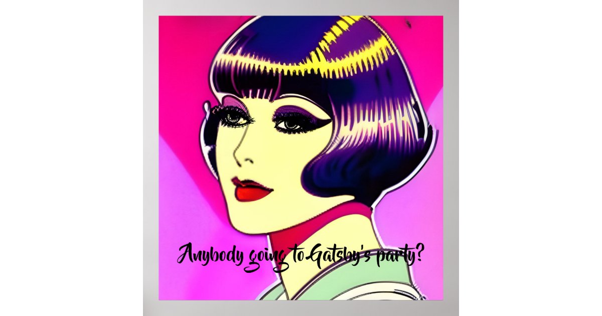 1920s Flapper - Gatsby's Party. Editable text Poster | Zazzle