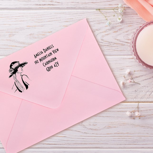 1920's Flapper Girl Address  Self-inking Stamp (Creator Uploaded)