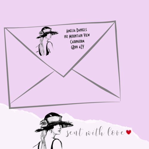 1920s Flapper Girl Address  Self_inking Stamp