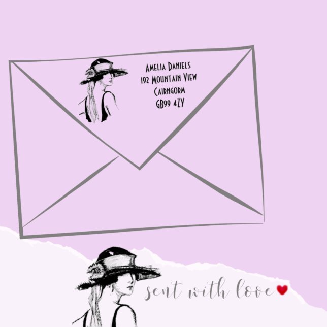1920's Flapper Girl Address  Self-inking Stamp (Creator Uploaded)