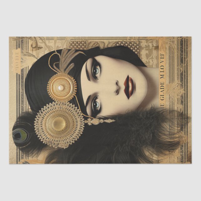1920's Flapper Girl Art Deco Tissue Paper (Front)