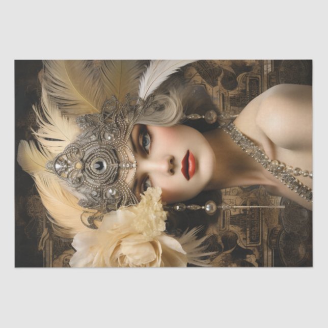 1920's Flapper Girl Art Deco Tissue Paper (Front)