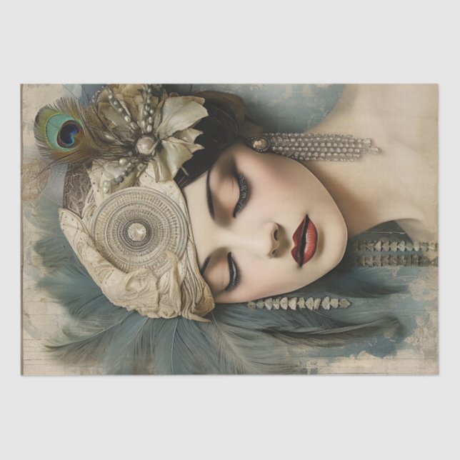 1920's Flapper Girl Art Deco Tissue Paper (Front)