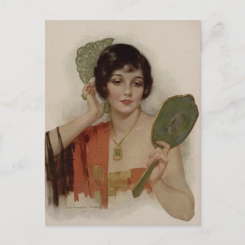 1920s Flapper Girl Beautiful Pin Up  Postcard