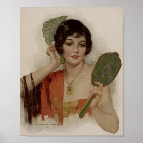 1920s Flapper Girl Beautiful   Poster