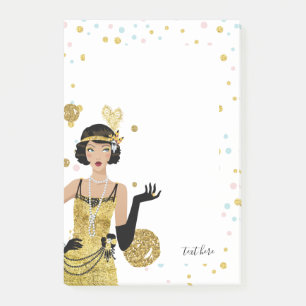 1920s flapper girl gatsby theme post-it notes