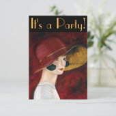 1920s Flapper Girl in Red Hat Roaring Twenties (Standing Front)