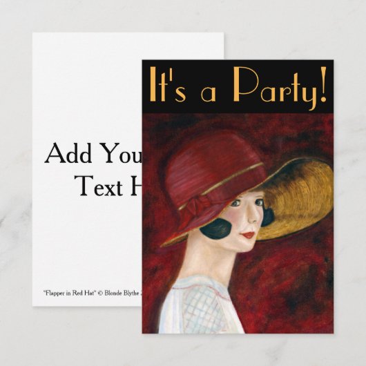 1920s Flapper Girl in Red Hat Roaring Twenties (Front/Back)