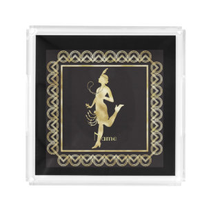 1920's Flapper Girl Thunder_Cove Acrylic Tray