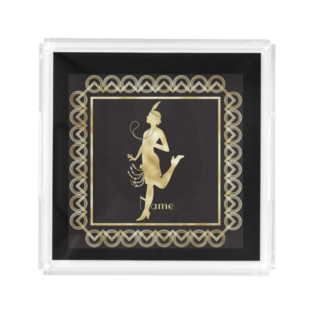 1920's Flapper Girl Thunder_Cove Acrylic Tray (Front)