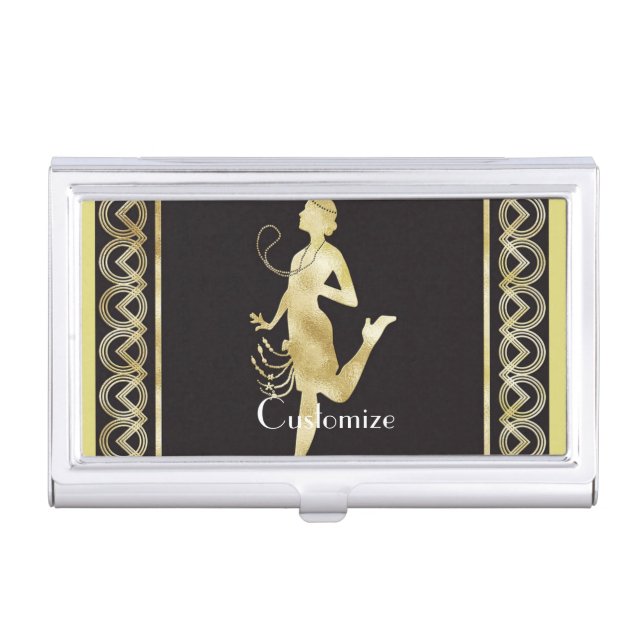 1920's Flapper Girl Thunder_Cove   Business Card Case (Front)