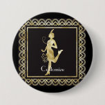 1920's Flapper Girl Thunder_Cove  Button