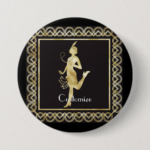 1920's Flapper Girl Thunder_Cove Button