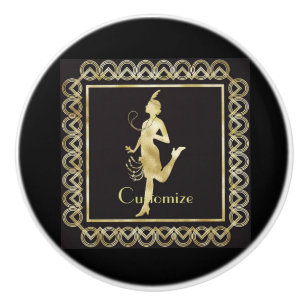 1920's Flapper Girl Thunder_Cove Ceramic Knob