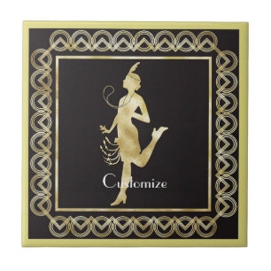 1920's Flapper Girl Thunder_Cove  Ceramic Tile