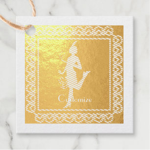 1920's Flapper Girl Thunder_Cove Foil Favor Tags