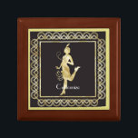 1920's Flapper Girl Thunder_Cove  Gift Box<br><div class="desc">Art Nouveau 1920's female in flapper dress to personalize by changing to your name on  any background color</div>