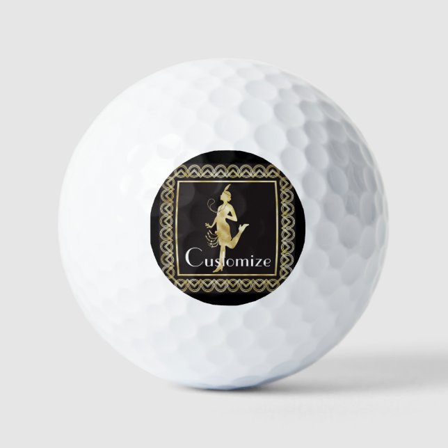 1920's Flapper Girl Thunder_Cove Golf Balls (Front)