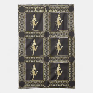 1920's Flapper Girl Thunder_Cove Kitchen Towel