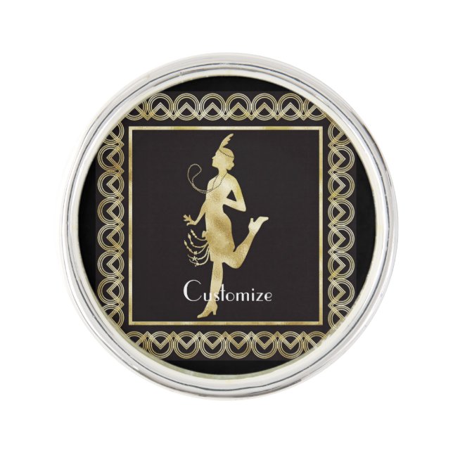 1920's Flapper Girl Thunder_Cove Lapel Pin (Front)