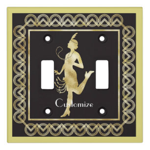 1920's Flapper Girl Thunder_Cove Light Switch Cover