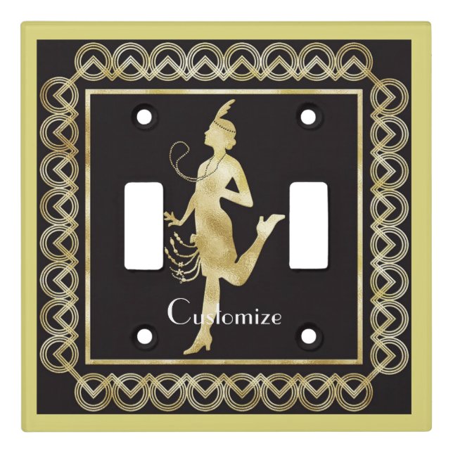 1920's Flapper Girl Thunder_Cove Light Switch Cover (Front)