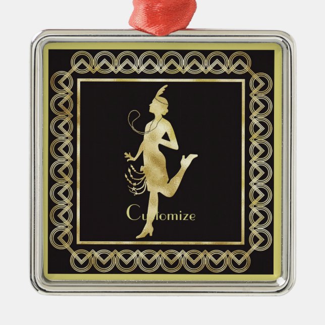 1920's Flapper Girl Thunder_Cove   Metal Ornament (Front)