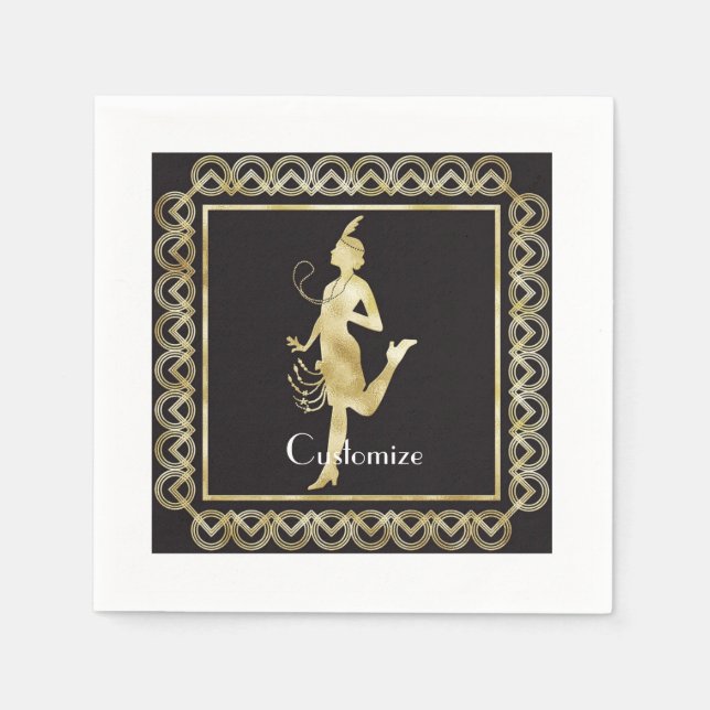 1920's Flapper Girl Thunder_Cove Napkins (Front)