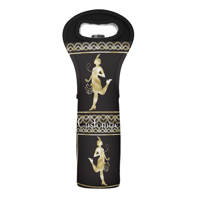 1920's Flapper Girl Thunder_Cove  Ping Pong Ball Wine Bag (Front)