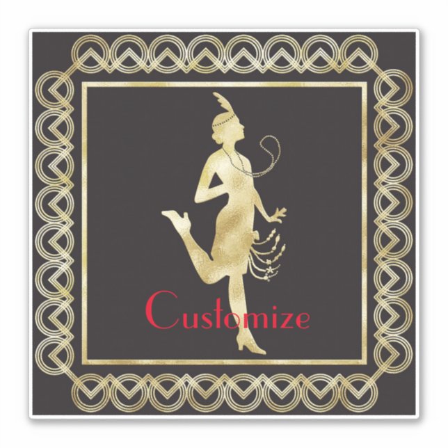 1920's Flapper Girl Thunder_Cove Sticker (Front)
