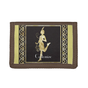 1920's Flapper Girl Thunder_Cove  Trifold Wallet
