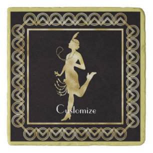 1920's Flapper Girl Thunder_Cove    Trivet