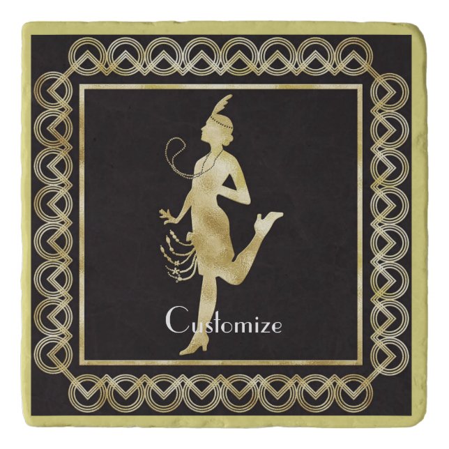 1920's Flapper Girl Thunder_Cove    Trivet (Front)